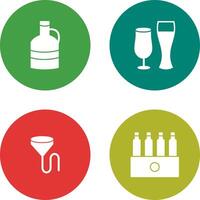 moon shine and beer glasses Icon vector