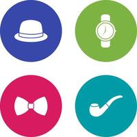 Hat and Watch Icon vector