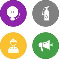 alarm and fire extinguisher Icon vector