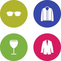 lentes y chaqueta icono vector