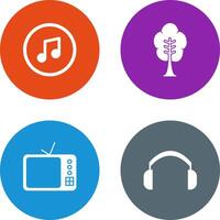 Music Player and Tree Icon vector