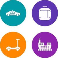 Police Car and Cable Car Icon vector
