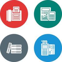 Fax and calculating Icon vector