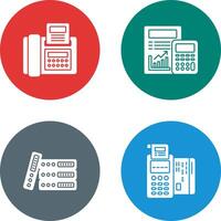 Fax and calculating Icon vector