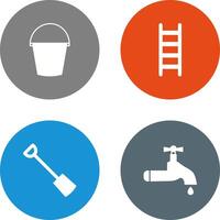 Water Bucket and Ladder Icon vector