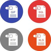 GIF and SQL Icon vector