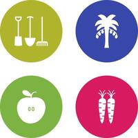 Gardening Tools and Palm tree Icon vector