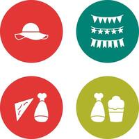 Garlands and Woman Hat Icon vector