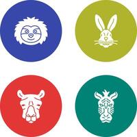 Sloth and Rabbit Icon vector