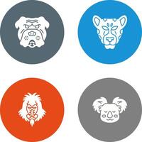 Bulldog and leopard Icon vector