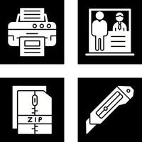 Printer and Cash Deposit Icon vector