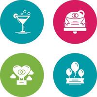 Coktail and Wedding Icon vector