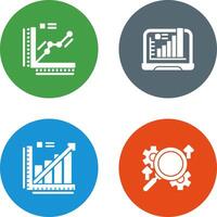 Graph and Laptop Icon vector