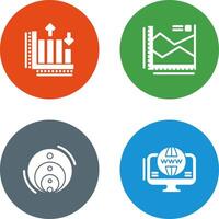 Spline Chart and Bar Graph Icon vector