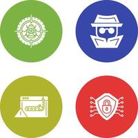 Bug Target and Hacker Icon vector