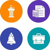 Podium and CalculatorSnack and Money Icon vector