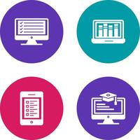 Online Checklist and Online Library Icon vector