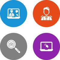 Online Job and Manager Icon vector