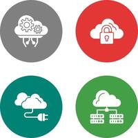 Cloud Comuting and Lock Icon vector