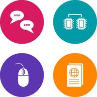 Conversation Bubbles and Processors Connected Icon vector