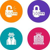 Unlock and Protect Icon vector