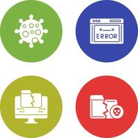 Virus and Error Code Icon vector