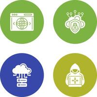 Cloud Security and Website Icon vector