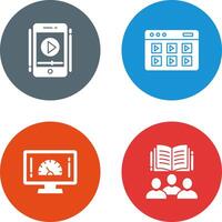 Smartphone and Online Course Icon vector