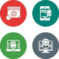 Time is Mony and Faq Icon vector