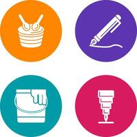 Drum and Pen Icon vector