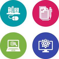 Digital Library and Essay Icon vector