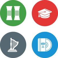 Column and Mortarboard Icon vector