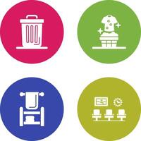 Trash Can and Laundary Icon vector