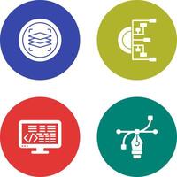 Layers and Flowchart Icon vector
