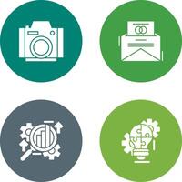 Photo Camera and Invitation Card Icon vector