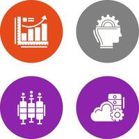 Growth Chart and Machine Learning Icon vector