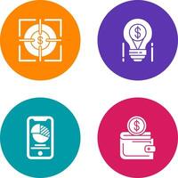 Target and Light Bulb Icon vector