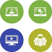 Flex Time and Online Lesson Icon vector