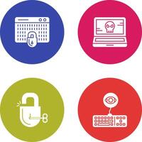 Hacking and Laptop Icon vector