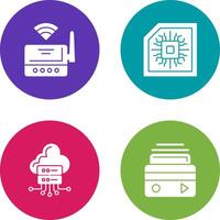 Wifi Router and Chip Icon vector