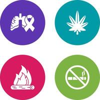 Cancer and Weed Icon vector