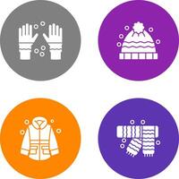 Winter Gloves and Winter Hat Icon vector