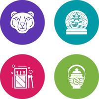 Polar Bear and Snow Globe Icon vector