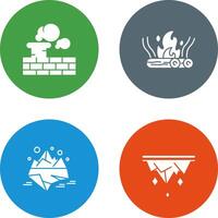 Chimney and Bonfire Icon vector