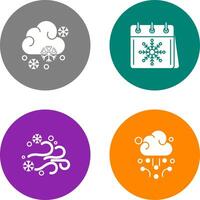 Snowy and Calender Icon vector
