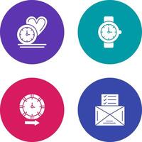 Love and Wrist Watch Icon vector