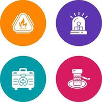 Caution Fire and Siren Icon vector