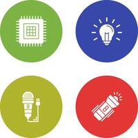 Processor and Light Bulb Icon vector