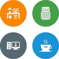 Office Desk and Calculator Icon vector