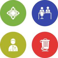 Staff Meeting and Employee Interview Icon vector